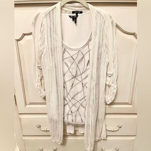 Nic+Zoe Lightweight Open Cardigan and Matching Sleeveless Blouse